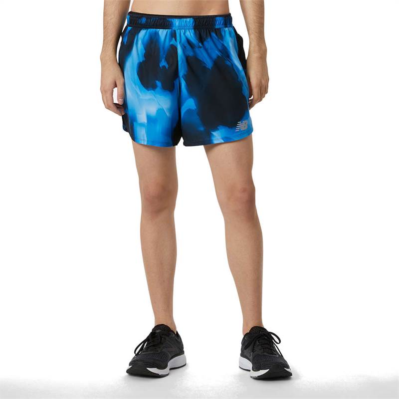 New Balance Mens Printed Impact Run 5in Shorts-5